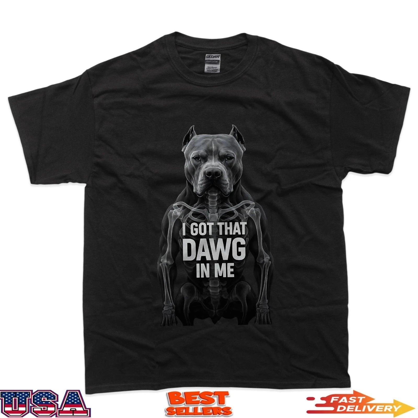 Pitbull Meme X-ray I Got That Dawg in Me Humor Funny Dog T-Shirt