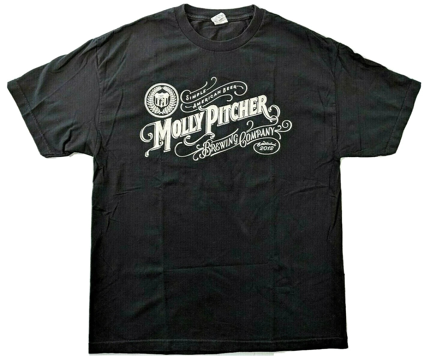 Molly Pitcher Brewing T Shirt Mens XL Black Simple American Beer