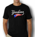 Puerto Rico Tee T-Shirt 100% Cotton Puerto Rican Flag with New York Yankees