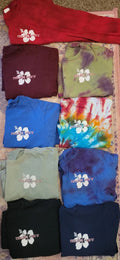 Trader Joes Employee Long Sleeve Shirt SM Hibiscus Flower Tye-Dye