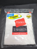 NEW Vintage 2000 Hanes T Shirt 4 Pack Mens L White Crew Neck