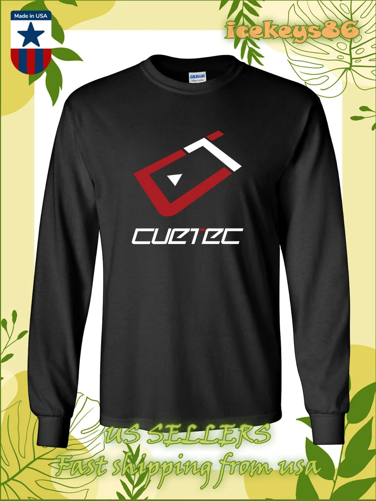 New Cuetec stick billiard Logo Men's Long Sleeve T-Shirt American T-Shirt