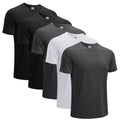 Pack of 5 Men Active Athletic Crew Neck T Shirts Running Workout Hiking Swim