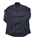 Zara Man Navy Slim Fit Cotton Blend Canvas Button-Up Shirt Long Sleeve