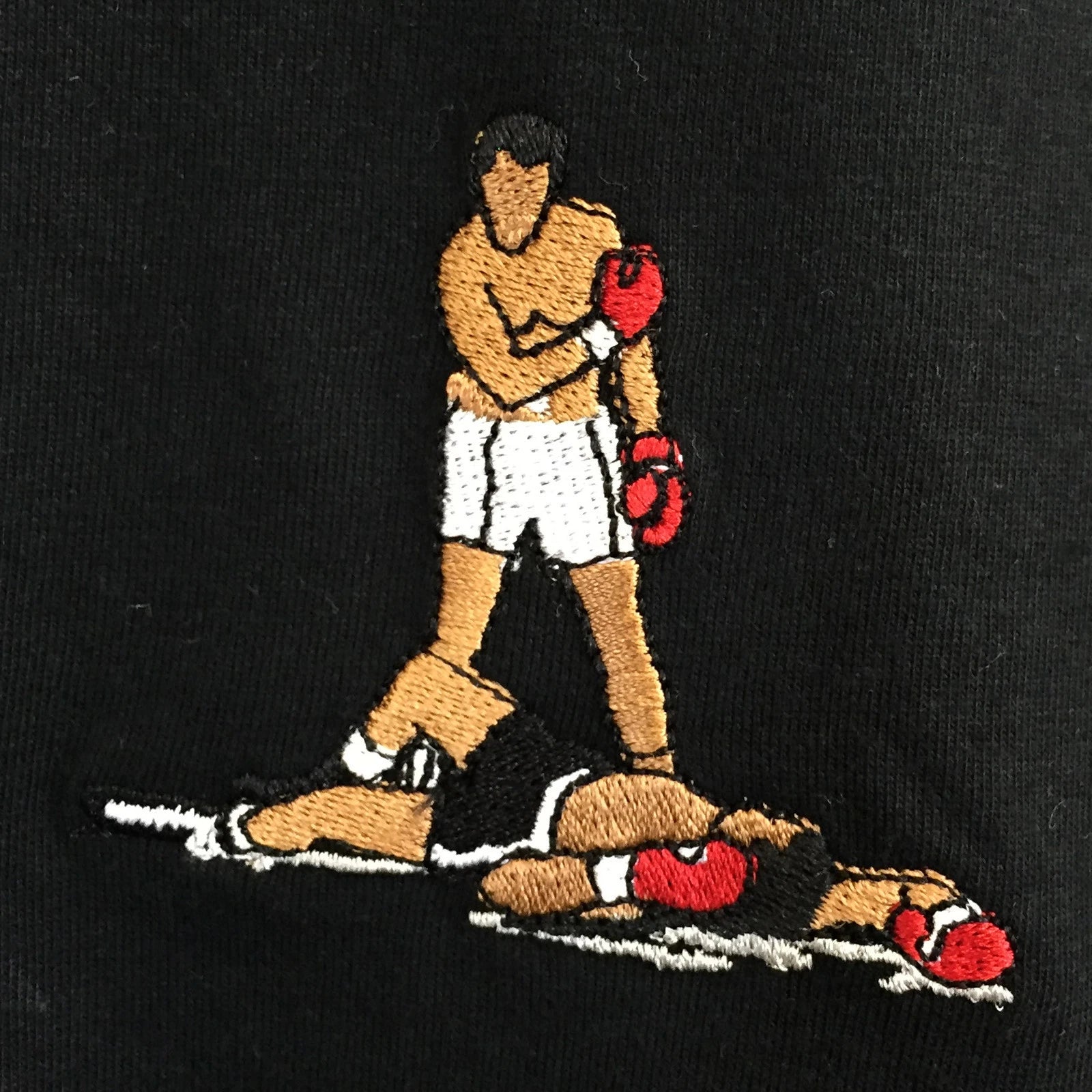 Muhammed Ali Knockout Boxing Embroidered Tee T-Shirt by Actual Fact