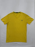 Lacoste Men's Yellow XL V-Neck Cotton T-Shirt Embroidered Logo