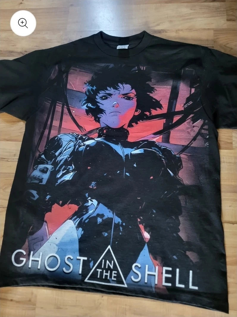 GHOST IN A SHELL  RED A SHAKA HEAVYWEIGHT GARMET DYED T SHIRT "MODERN"