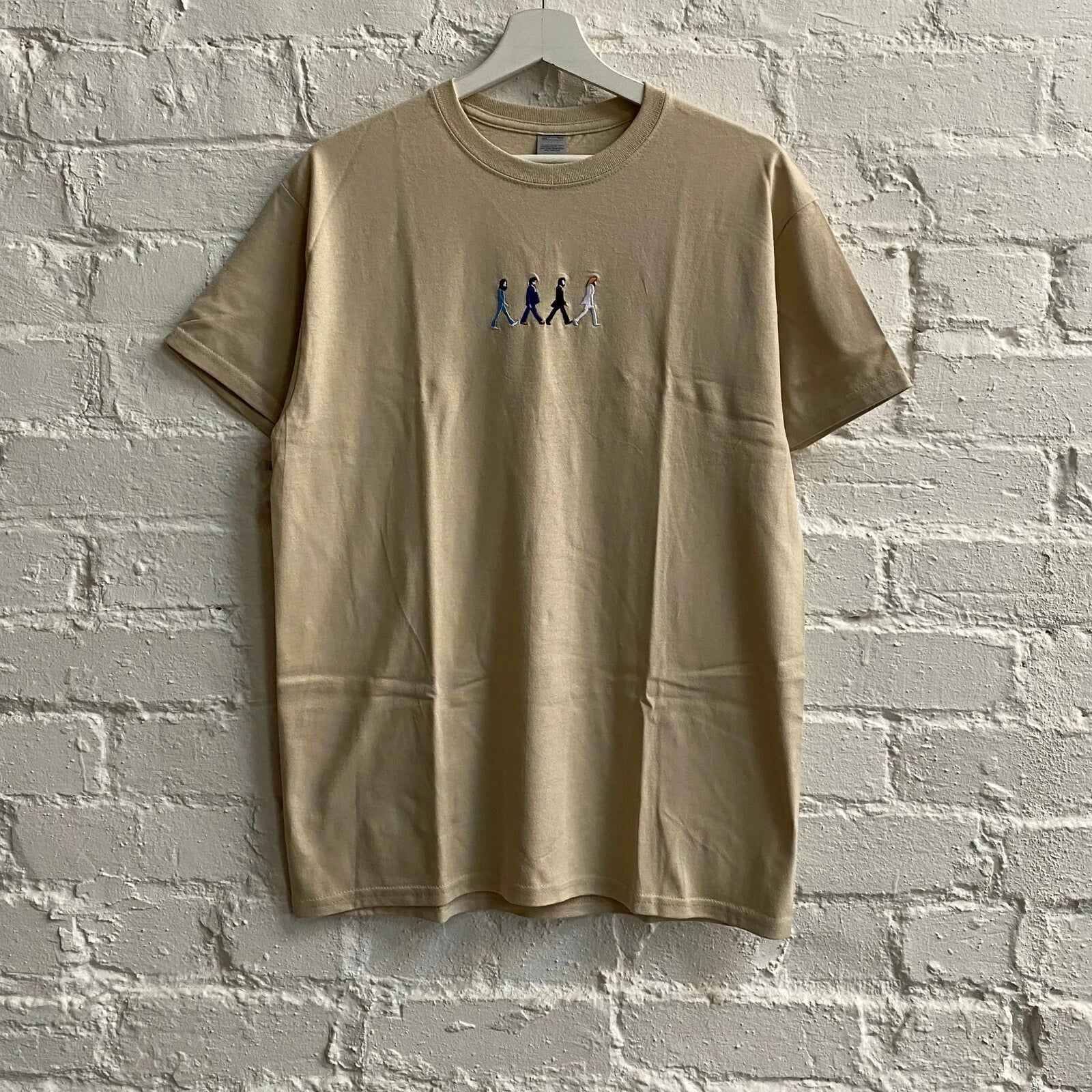 Actual Fact Beatles Abbey Road Sand Embroidered Tee T-Shirt