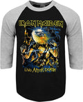 IRON MAIDEN LIVE AFTER DEATH ROCK SHIRT RAGLAN 3/4 SLEEVE (Multiple Variations)