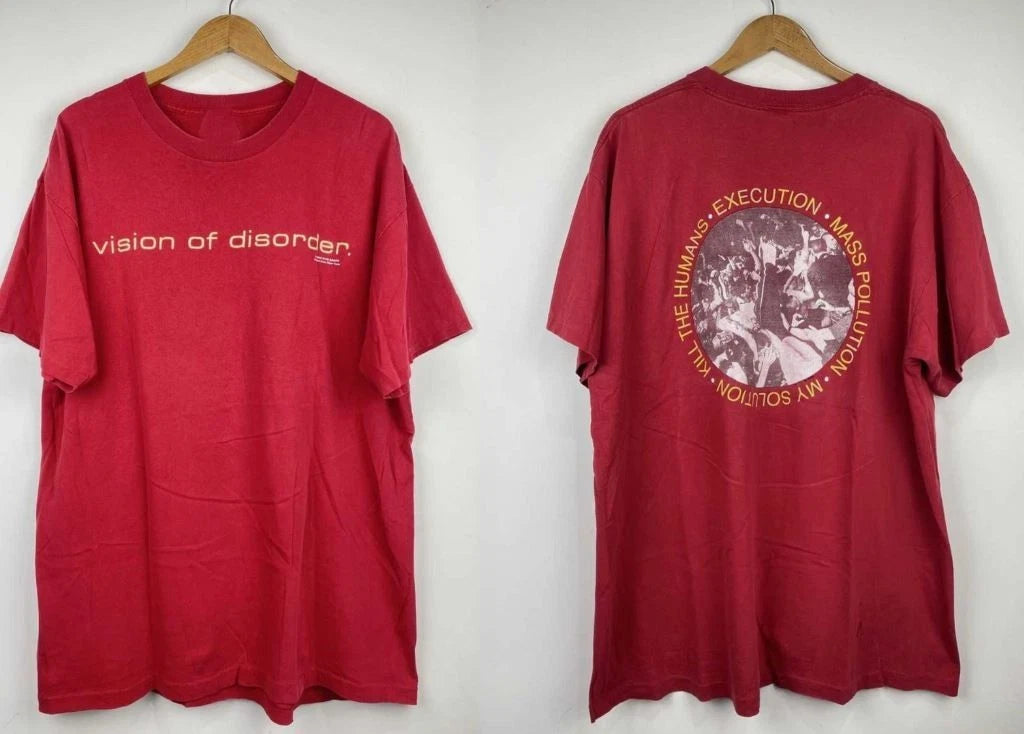 Vintage Vision Of Disorder T-Shirts Red 2 Side All Size S-5Xl Shirt