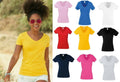 Plain T shirt Ladies V neck, Women's tee fruit of the loom Valueweight T-Shirt