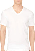 Calvin Klein M4065 Men's Classics V Neck T-Shirt, White, M - 3 Pack