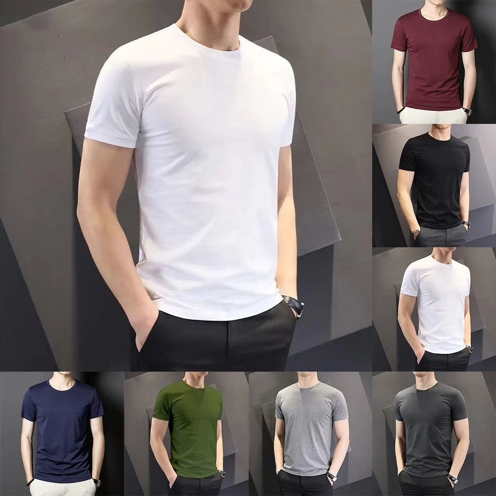 Short Sleeve Round Neck Slim Fit Men T-Shirt Designed for Comfort and Movement