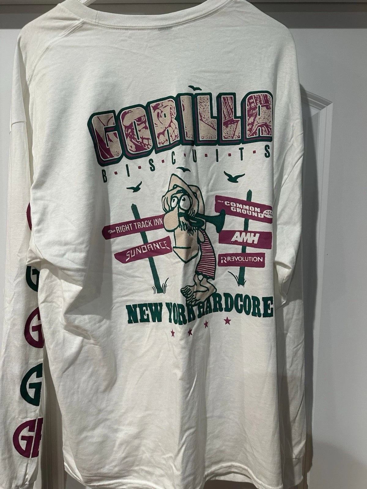 Gorilla Biscuits Long Sleeve T-Shirt Men's XL White Hard Core