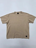 Pull&Bear Men Beige Logo Patch T-Shirt Size S Basic Crew Neck