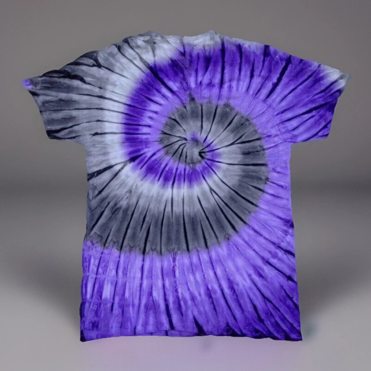 *New* 2XL - Sm Handmade Tie Dye, Violet Gray Spiral, Crew or V-Neck