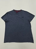 Superdry Men Navy Blue V-Neck Organic Cotton T-Shirt Size XL Regular