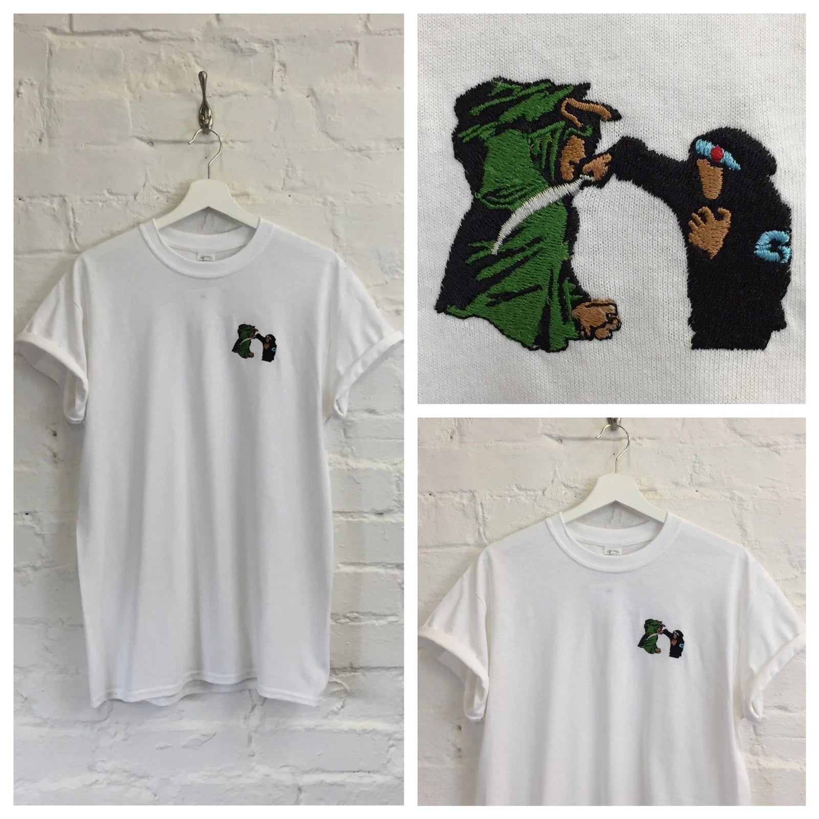 Actual Fact GZA Liquid Swords Vintage Hip Hop Embroidered White Tee T-shirt