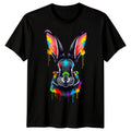 Colorful Rabbit Paint Splatter Animals Unisex T-Shirt Mens Womens Graphic Tee