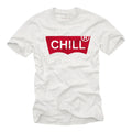 Funny Sayings T-Shirt Mens CHILL Print Motif Logo Boys Men Gifts