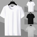 Men's Fashion Short Sleeve Shirt Casual Slim Fit Tee Top with Solid Color