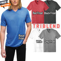 Mens Tri Blend Soft Blended V-Neck T-Shirt Tee 5 Colors XS-4XL NEW!
