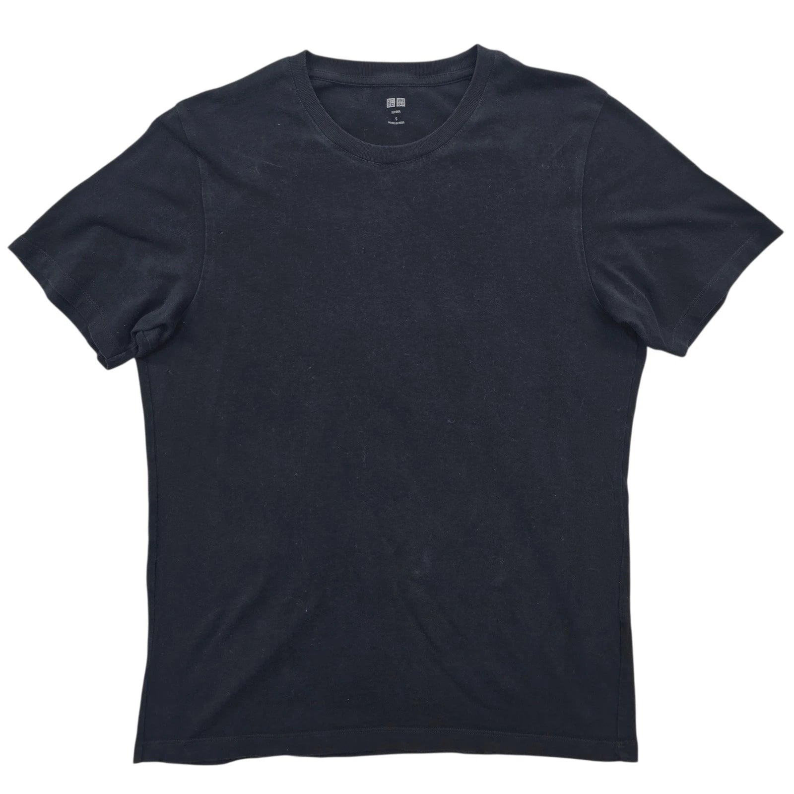 Uniqlo Women's Black Supima Cotton Crew Neck T-Shirt Size S Short Sleeve Basic T