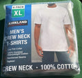 NEW! 6 pack Kirkland T Shirts Men's White Crew Neck 100% Cotton Tees XL X-Large