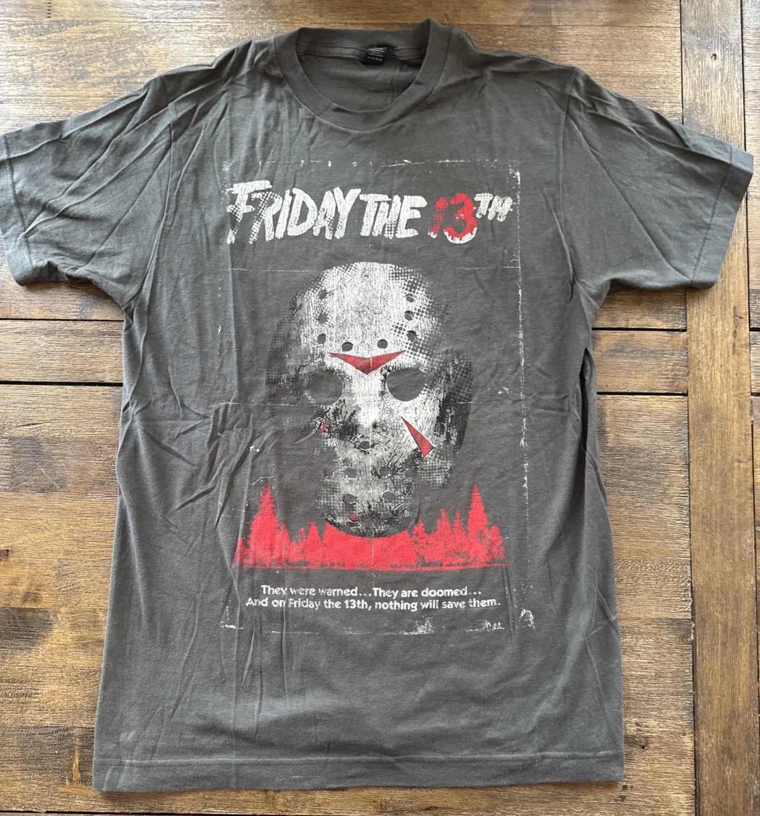 Friday The 13th Vintage Y2K Men’s t Shirt Grey Size Medium Jason Voorhees Horror