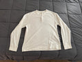 Antique White Lightweight Mini Waffle Henley Size Large
