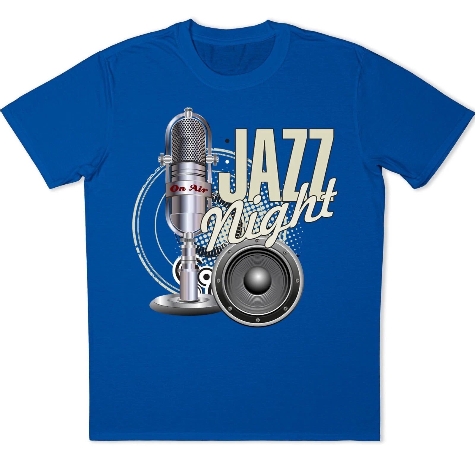 Jazz T-Shirt Vintage Microphone Music Lover Night On Air Retro Musician Gift Tee