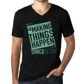 Men's Graphic T-Shirt V Neck Making Things Happen Since 2047 Eco-Friendly