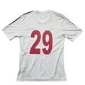 Adidas Women's White Three Stripe V-Neck T-Shirt Size S Vintage