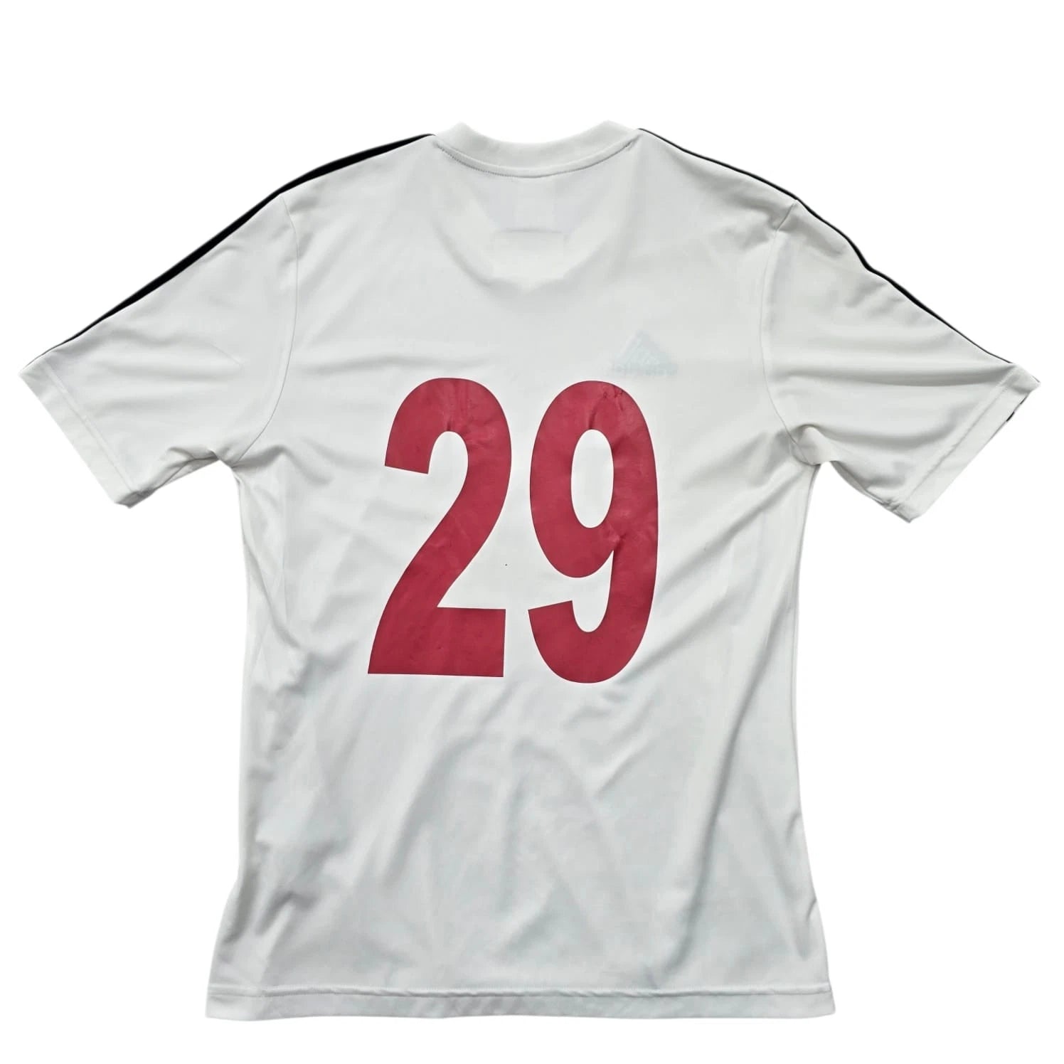 Adidas Women's White Three Stripe V-Neck T-Shirt Size S Vintage