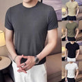 Lightweight Slim Fit T-Shirt Slim Fit Crew Neck Stretchy Regular Length