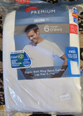 6 Pack Hanes Premium Original Fit V Neck T-shirts WHITE Sz L Fresh IQ Lay Flat