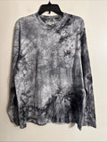 32 Bar Blues Shirt Mens XL Gray Tie Dye Hippie Cotton Casual Long Sleeve