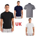 AU Mens T-Shirt Short Sleeve Basic Tops Mock Turtleneck Pullover Slim Fit Solid