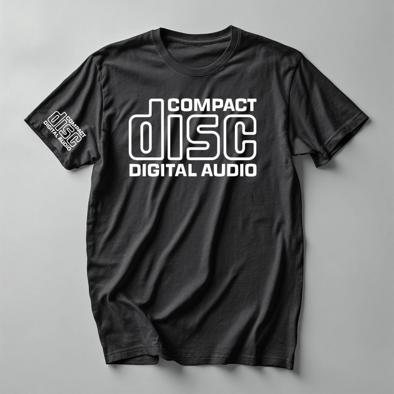 Compact Disc Digital Audio T Shirt Retro Music Vintage CD Logo Graphic Tee
