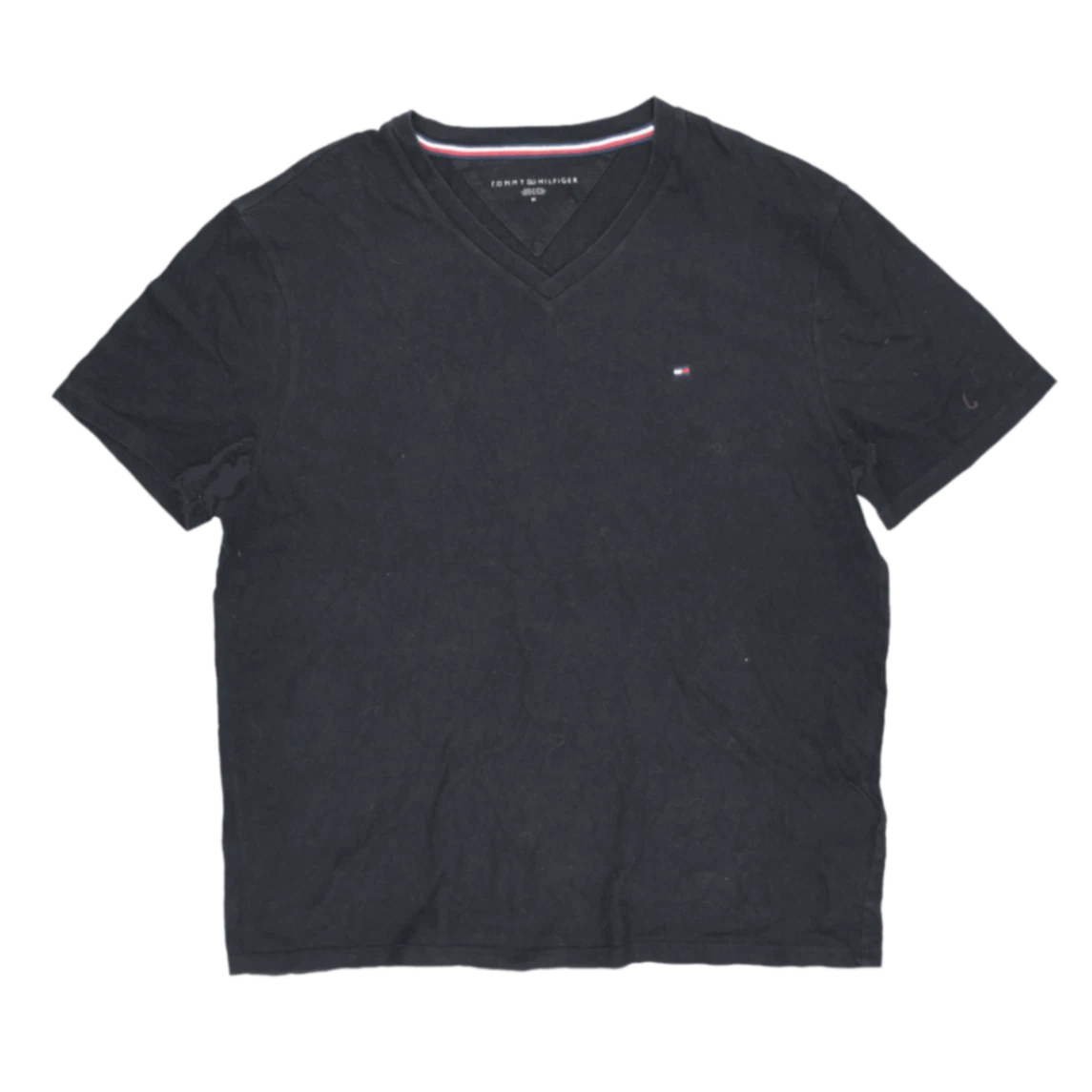 Tommy Hilfiger Men's Black V-Neck Short Sleeve Cotton T-Shirt Size M