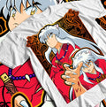 Inuyasha Sesshomaru T-shirt Red Moon Inu Yasha Anime Black Short Sleeve All Size