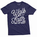 Walk by Faith Mens Jesus Christ Tee Shirt Womens Unisex Christian Tee God Shirt