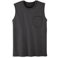 Men's Sleeveless Pocket Crew Neck Tee, Charcoal Heather, XL