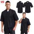 Men's Tab Collar Priest Clergy Shirt Religious Church Tops Halloween Costumes