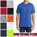Mens T-Shirt with Pocket 50/50 Cotton/Poly Tee Size S, M, L, XL NEW