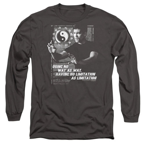 Bruce Lee No Way As A Way Long Sleeve T-Shirt S-2XL, Charcoal