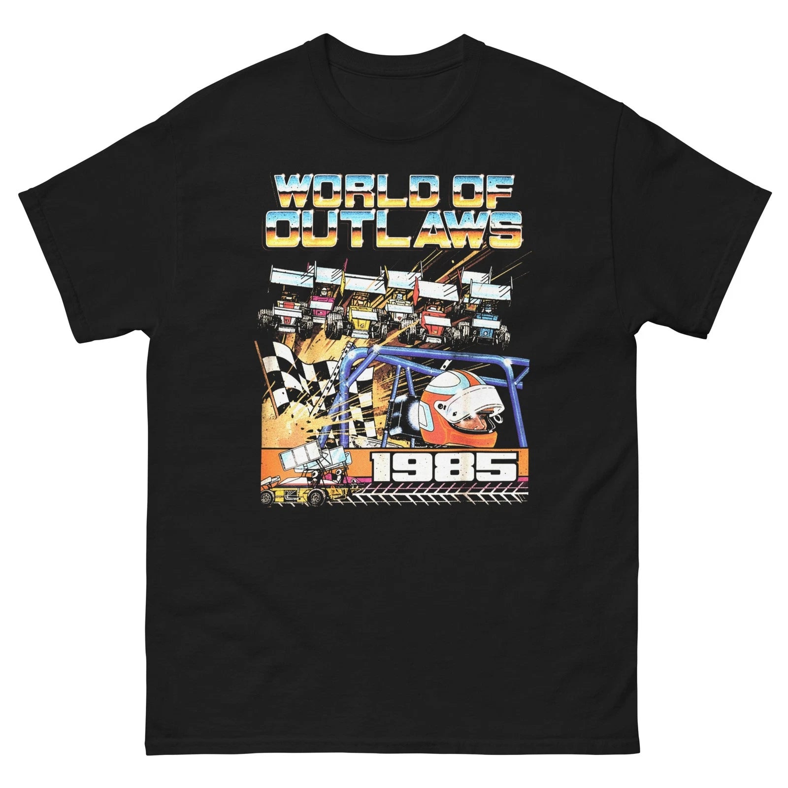 World of Outlaws Sprint Car Racing T‑Shirt 1985 Dirt Track Motorsports