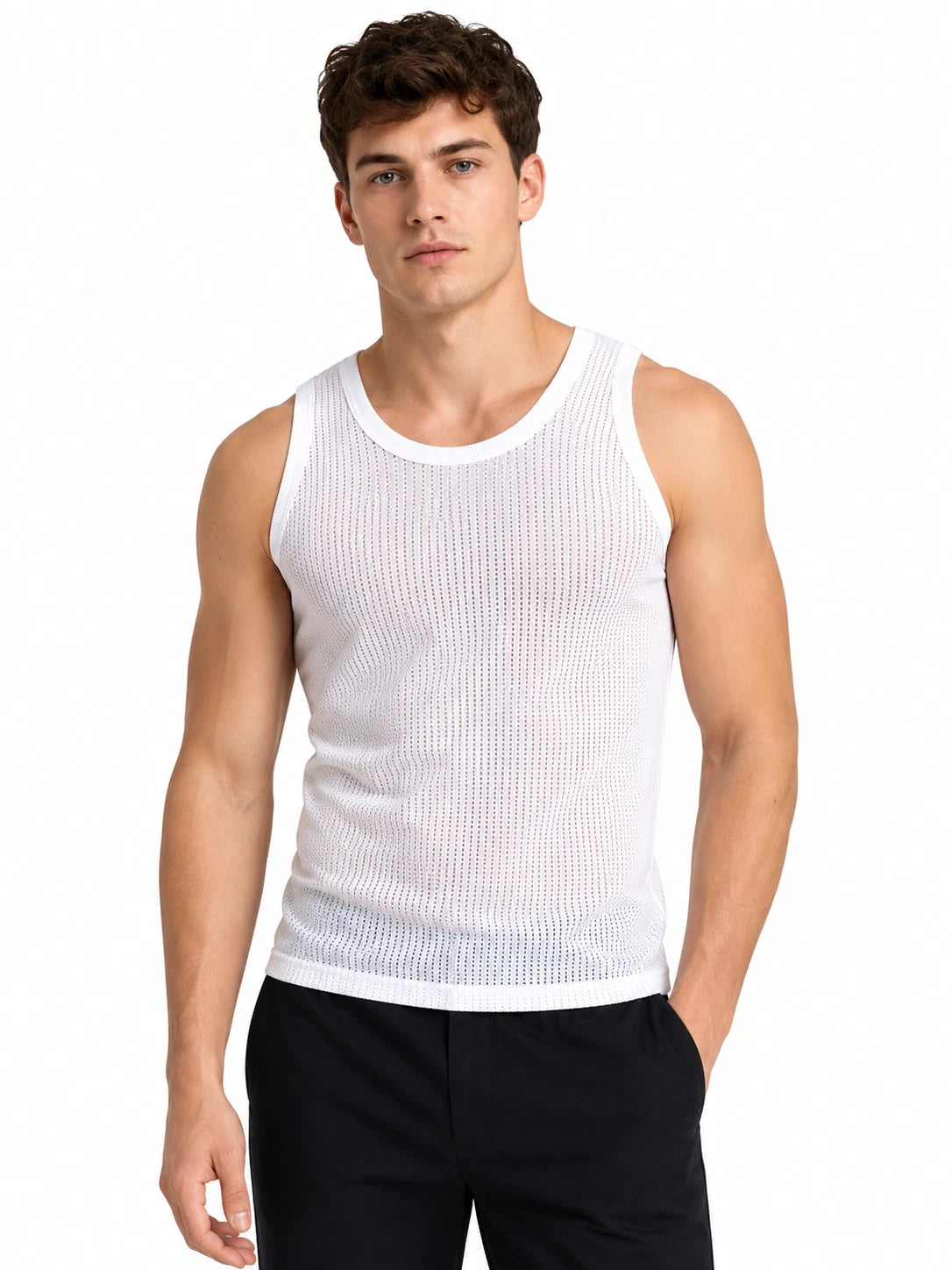 Mens Payden Vest Premium 100% Cotton Mesh Fishnet String Summer Airtex  V Neck