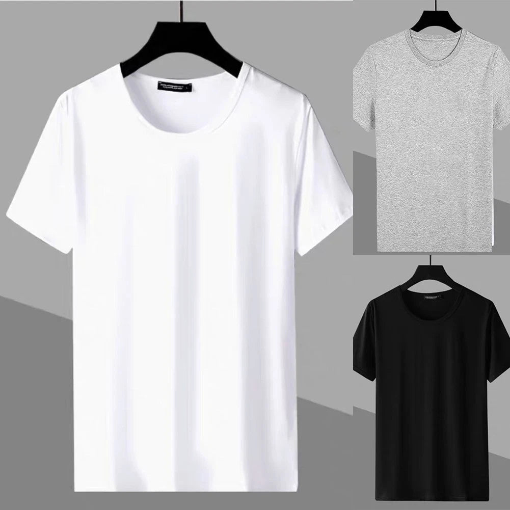 Solid Color Men's Slim Fit T Shirt Tee Top Casual Short Sleeve Trendy Style