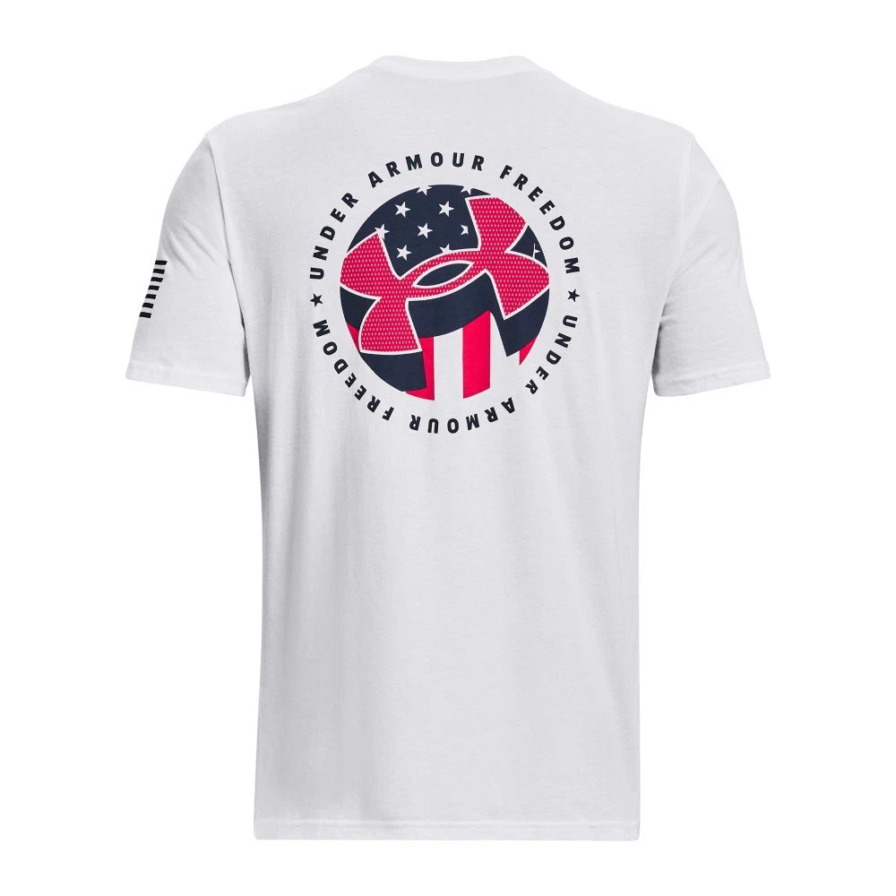 Under Armour 1377067 Men's UA Freedom Freedom Amp 4 T-Shirt, White, Medium
